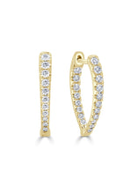 Load image into Gallery viewer, Point Diamond Hoops Petite