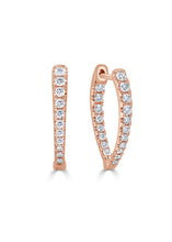 Load image into Gallery viewer, Point Diamond Hoops Petite
