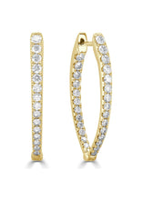 Load image into Gallery viewer, Point Diamond Hoops Large