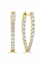 Load image into Gallery viewer, Point Diamond Hoops Medium
