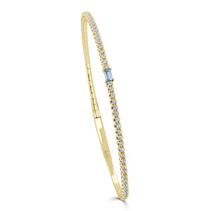 Baguette Gemstone Flex Bangle