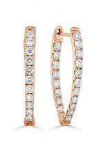 Load image into Gallery viewer, Point Diamond Hoops Medium
