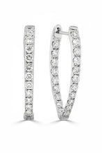 Load image into Gallery viewer, Point Diamond Hoops Medium
