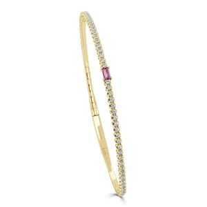 Baguette Gemstone Flex Bangle