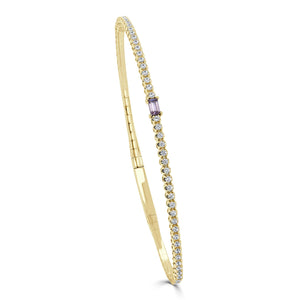 Baguette Gemstone Flex Bangle