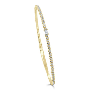 Baguette Gemstone Flex Bangle