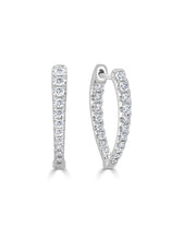 Load image into Gallery viewer, Point Diamond Hoops Petite
