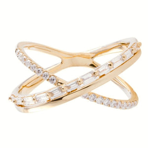 Crisscross Diamond Ring